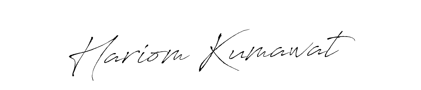 How to make Hariom Kumawat name signature. Use Antro_Vectra style for creating short signs online. This is the latest handwritten sign. Hariom Kumawat signature style 6 images and pictures png