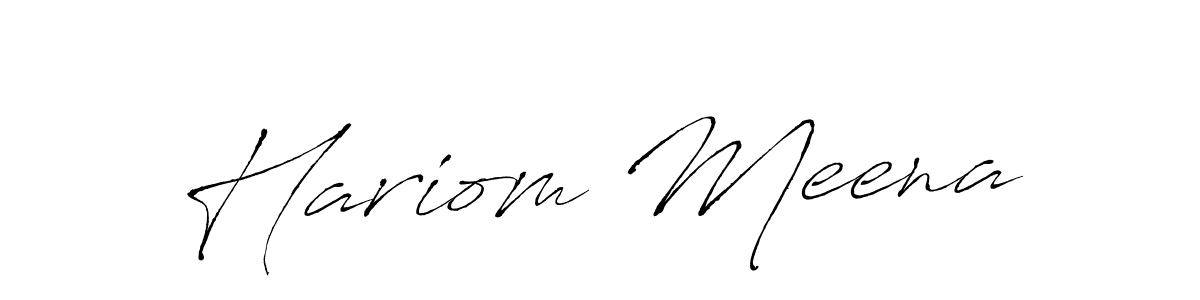 How to make Hariom Meena name signature. Use Antro_Vectra style for creating short signs online. This is the latest handwritten sign. Hariom Meena signature style 6 images and pictures png