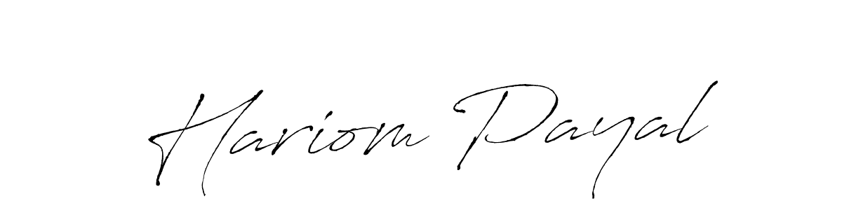 Use a signature maker to create a handwritten signature online. With this signature software, you can design (Antro_Vectra) your own signature for name Hariom Payal. Hariom Payal signature style 6 images and pictures png