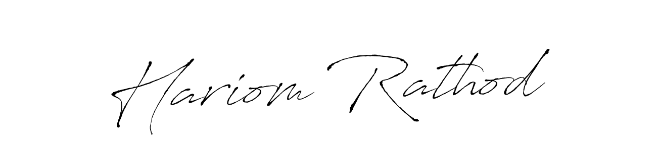 Design your own signature with our free online signature maker. With this signature software, you can create a handwritten (Antro_Vectra) signature for name Hariom Rathod. Hariom Rathod signature style 6 images and pictures png