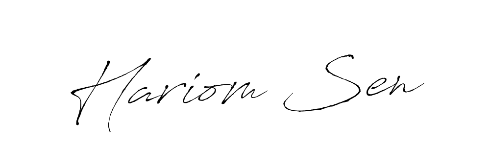 The best way (Antro_Vectra) to make a short signature is to pick only two or three words in your name. The name Hariom Sen include a total of six letters. For converting this name. Hariom Sen signature style 6 images and pictures png