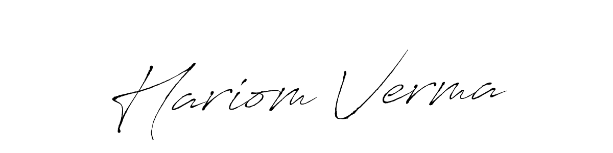 Design your own signature with our free online signature maker. With this signature software, you can create a handwritten (Antro_Vectra) signature for name Hariom Verma. Hariom Verma signature style 6 images and pictures png