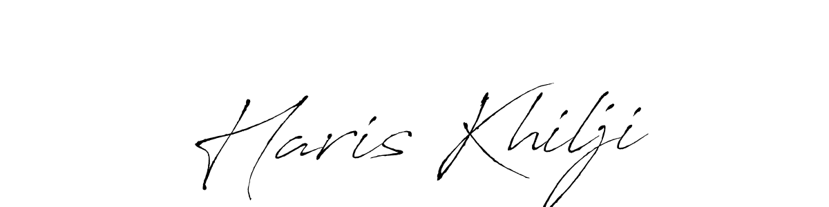Make a beautiful signature design for name Haris Khilji. With this signature (Antro_Vectra) style, you can create a handwritten signature for free. Haris Khilji signature style 6 images and pictures png