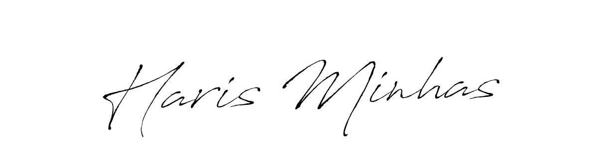 Create a beautiful signature design for name Haris Minhas. With this signature (Antro_Vectra) fonts, you can make a handwritten signature for free. Haris Minhas signature style 6 images and pictures png