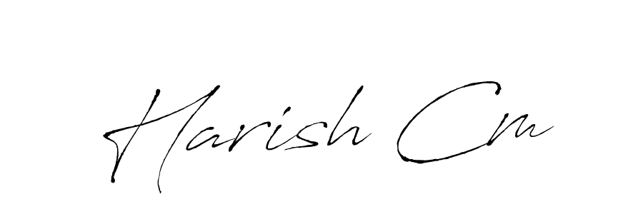 How to make Harish Cm name signature. Use Antro_Vectra style for creating short signs online. This is the latest handwritten sign. Harish Cm signature style 6 images and pictures png