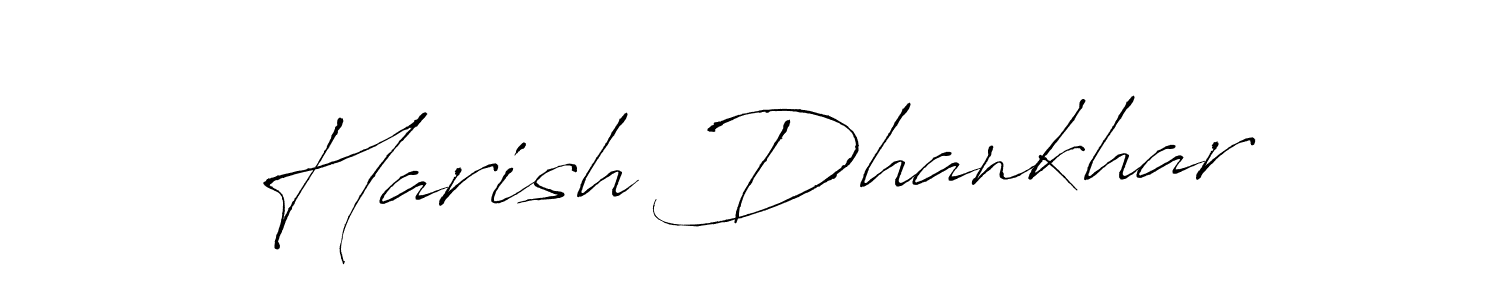 How to make Harish Dhankhar name signature. Use Antro_Vectra style for creating short signs online. This is the latest handwritten sign. Harish Dhankhar signature style 6 images and pictures png
