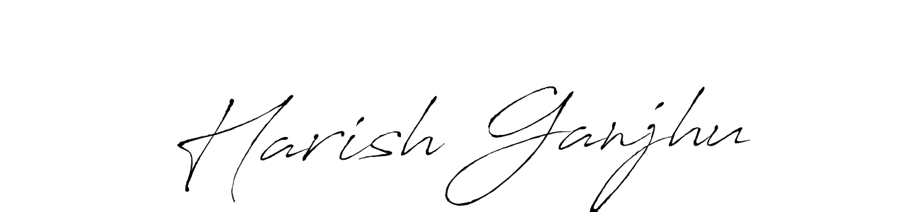 Make a beautiful signature design for name Harish Ganjhu. With this signature (Antro_Vectra) style, you can create a handwritten signature for free. Harish Ganjhu signature style 6 images and pictures png