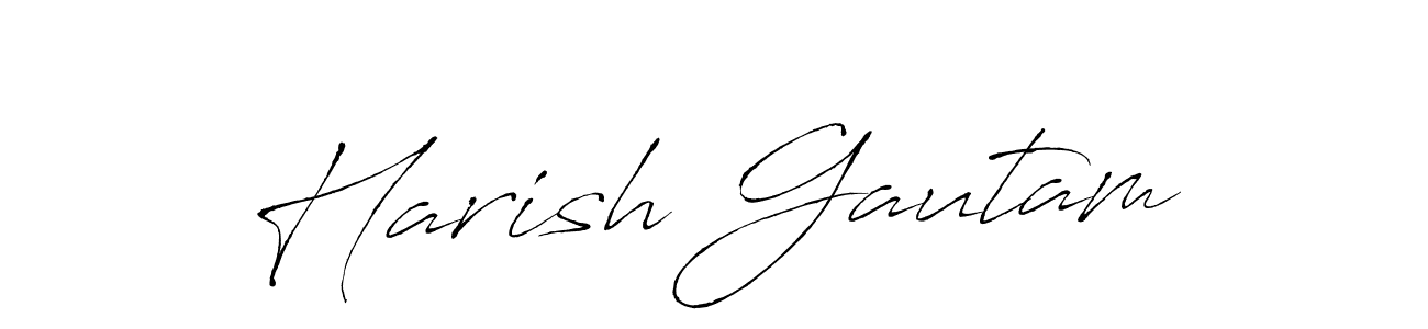 How to make Harish Gautam name signature. Use Antro_Vectra style for creating short signs online. This is the latest handwritten sign. Harish Gautam signature style 6 images and pictures png