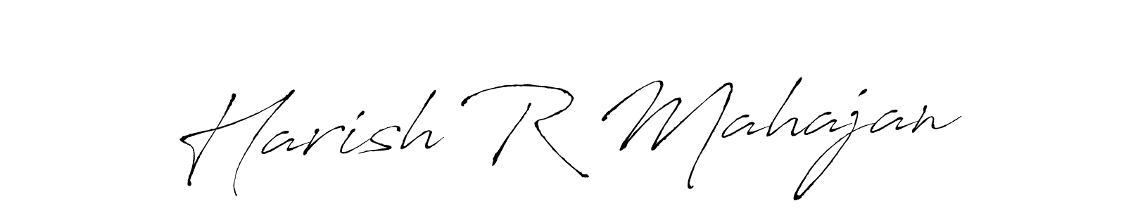 How to make Harish R Mahajan name signature. Use Antro_Vectra style for creating short signs online. This is the latest handwritten sign. Harish R Mahajan signature style 6 images and pictures png