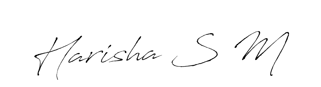 How to make Harisha S M name signature. Use Antro_Vectra style for creating short signs online. This is the latest handwritten sign. Harisha S M signature style 6 images and pictures png