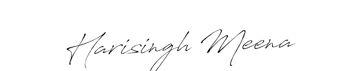 How to make Harisingh Meena name signature. Use Antro_Vectra style for creating short signs online. This is the latest handwritten sign. Harisingh Meena signature style 6 images and pictures png
