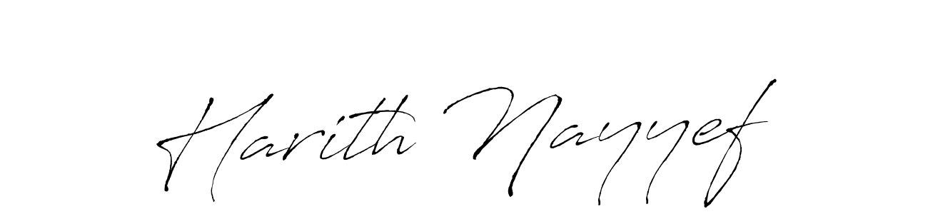How to make Harith Nayyef name signature. Use Antro_Vectra style for creating short signs online. This is the latest handwritten sign. Harith Nayyef signature style 6 images and pictures png