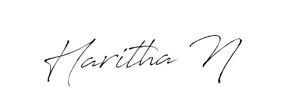 Haritha N stylish signature style. Best Handwritten Sign (Antro_Vectra) for my name. Handwritten Signature Collection Ideas for my name Haritha N. Haritha N signature style 6 images and pictures png
