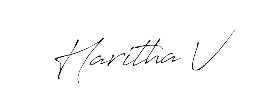 How to make Haritha V signature? Antro_Vectra is a professional autograph style. Create handwritten signature for Haritha V name. Haritha V signature style 6 images and pictures png