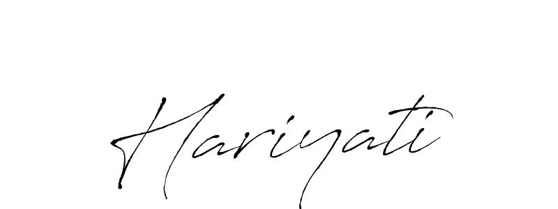Use a signature maker to create a handwritten signature online. With this signature software, you can design (Antro_Vectra) your own signature for name Hariyati. Hariyati signature style 6 images and pictures png