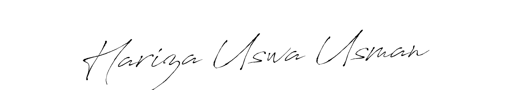 Antro_Vectra is a professional signature style that is perfect for those who want to add a touch of class to their signature. It is also a great choice for those who want to make their signature more unique. Get Hariza Uswa Usman name to fancy signature for free. Hariza Uswa Usman signature style 6 images and pictures png