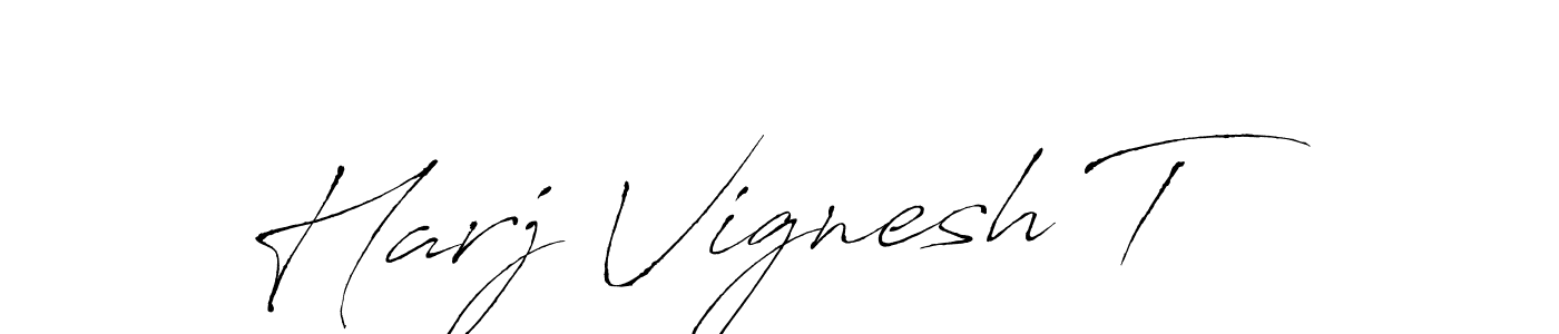 How to make Harj Vignesh T name signature. Use Antro_Vectra style for creating short signs online. This is the latest handwritten sign. Harj Vignesh T signature style 6 images and pictures png