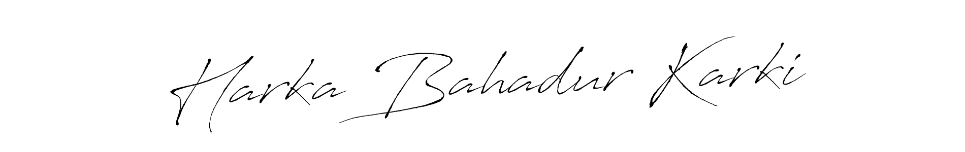 Make a beautiful signature design for name Harka Bahadur Karki. With this signature (Antro_Vectra) style, you can create a handwritten signature for free. Harka Bahadur Karki signature style 6 images and pictures png