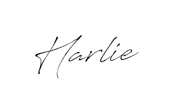 Use a signature maker to create a handwritten signature online. With this signature software, you can design (Antro_Vectra) your own signature for name Harlie. Harlie signature style 6 images and pictures png