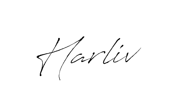 Make a beautiful signature design for name Harliv. With this signature (Antro_Vectra) style, you can create a handwritten signature for free. Harliv signature style 6 images and pictures png