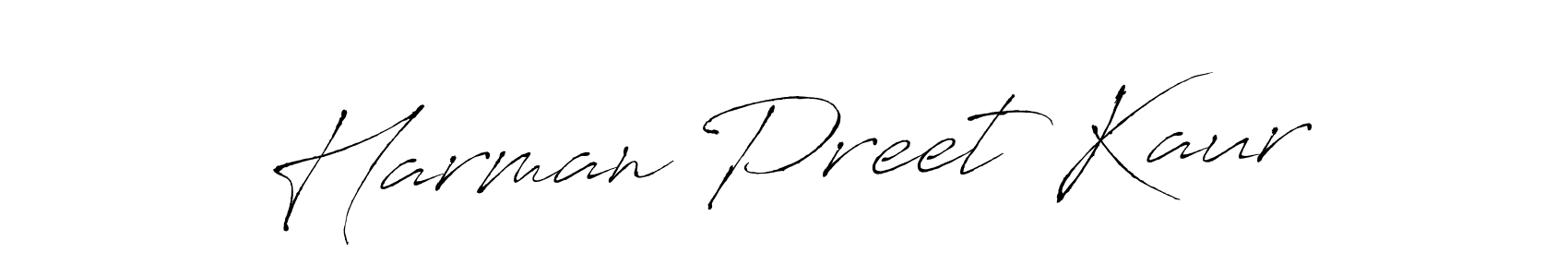 Make a beautiful signature design for name Harman Preet Kaur. With this signature (Antro_Vectra) style, you can create a handwritten signature for free. Harman Preet Kaur signature style 6 images and pictures png