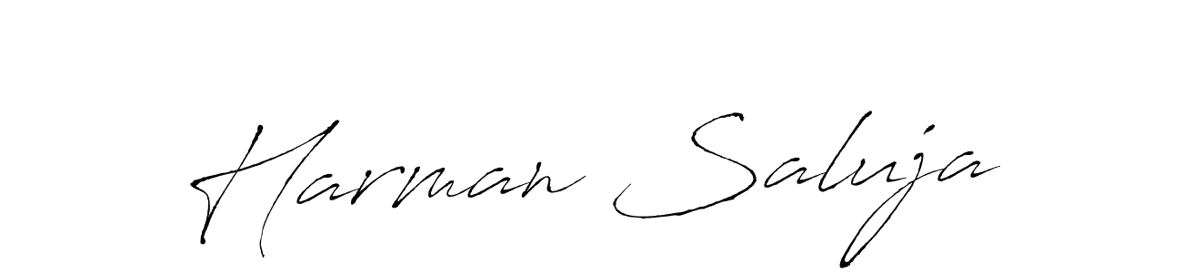 How to make Harman Saluja name signature. Use Antro_Vectra style for creating short signs online. This is the latest handwritten sign. Harman Saluja signature style 6 images and pictures png