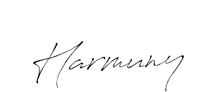 Use a signature maker to create a handwritten signature online. With this signature software, you can design (Antro_Vectra) your own signature for name Harmuny. Harmuny signature style 6 images and pictures png