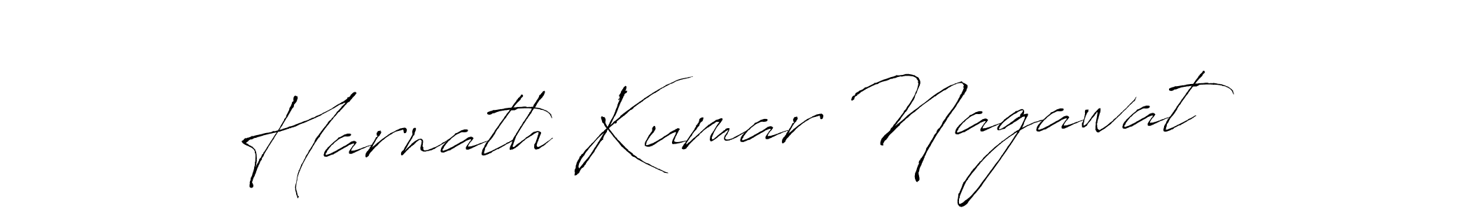 How to make Harnath Kumar Nagawat name signature. Use Antro_Vectra style for creating short signs online. This is the latest handwritten sign. Harnath Kumar Nagawat signature style 6 images and pictures png