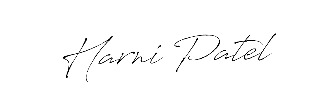 How to make Harni Patel name signature. Use Antro_Vectra style for creating short signs online. This is the latest handwritten sign. Harni Patel signature style 6 images and pictures png