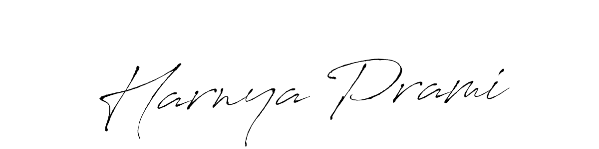 You should practise on your own different ways (Antro_Vectra) to write your name (Harnya Prami) in signature. don't let someone else do it for you. Harnya Prami signature style 6 images and pictures png