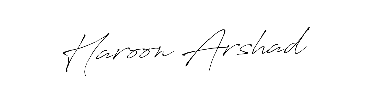 The best way (Antro_Vectra) to make a short signature is to pick only two or three words in your name. The name Haroon Arshad include a total of six letters. For converting this name. Haroon Arshad signature style 6 images and pictures png