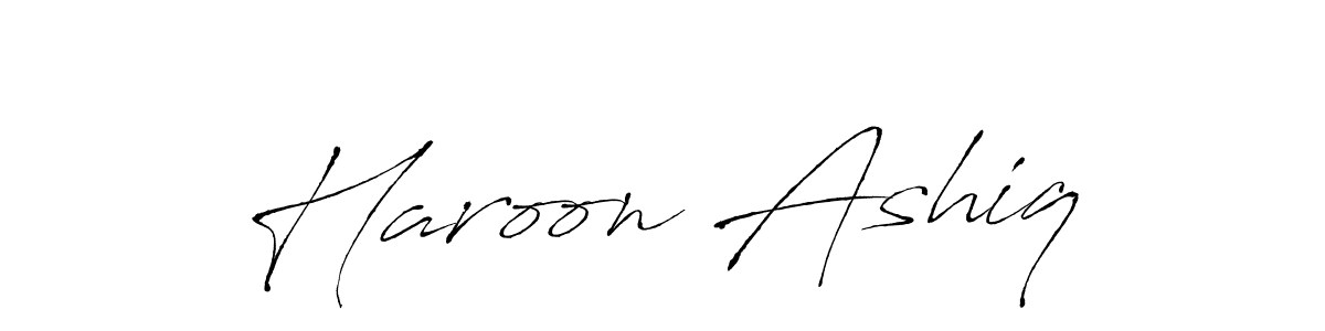 The best way (Antro_Vectra) to make a short signature is to pick only two or three words in your name. The name Haroon Ashiq include a total of six letters. For converting this name. Haroon Ashiq signature style 6 images and pictures png