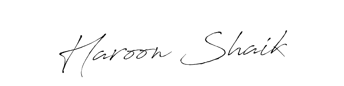 Make a beautiful signature design for name Haroon Shaik. With this signature (Antro_Vectra) style, you can create a handwritten signature for free. Haroon Shaik signature style 6 images and pictures png