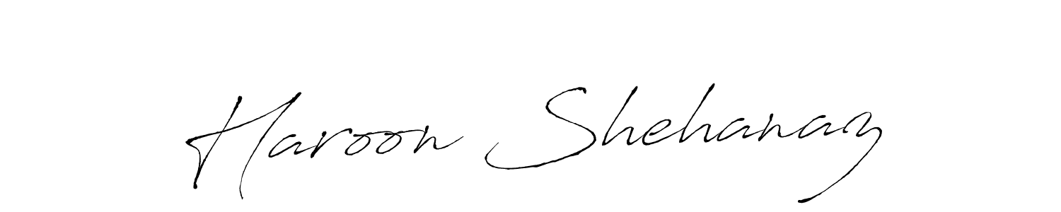 The best way (Antro_Vectra) to make a short signature is to pick only two or three words in your name. The name Haroon Shehanaz include a total of six letters. For converting this name. Haroon Shehanaz signature style 6 images and pictures png