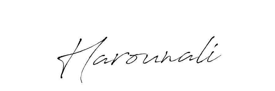 How to make Harounali signature? Antro_Vectra is a professional autograph style. Create handwritten signature for Harounali name. Harounali signature style 6 images and pictures png