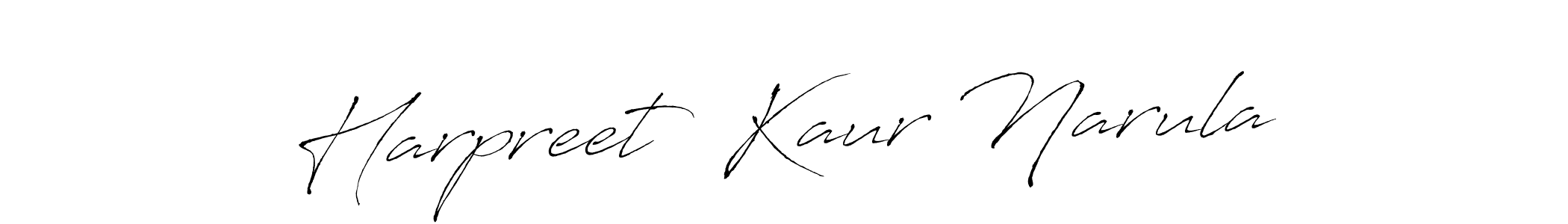 Make a beautiful signature design for name Harpreet  Kaur Narula. With this signature (Antro_Vectra) style, you can create a handwritten signature for free. Harpreet  Kaur Narula signature style 6 images and pictures png