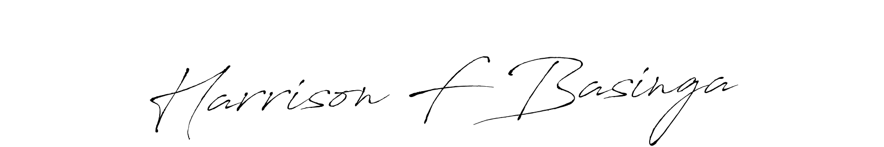 How to make Harrison F Basinga name signature. Use Antro_Vectra style for creating short signs online. This is the latest handwritten sign. Harrison F Basinga signature style 6 images and pictures png