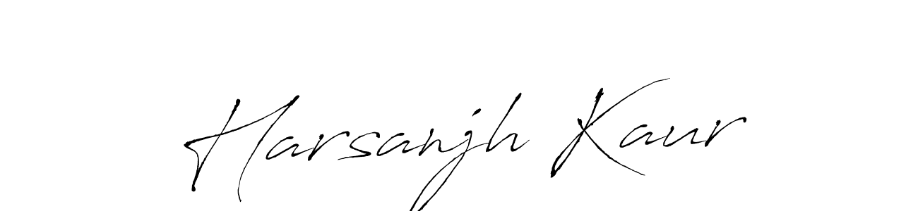 How to make Harsanjh Kaur name signature. Use Antro_Vectra style for creating short signs online. This is the latest handwritten sign. Harsanjh Kaur signature style 6 images and pictures png