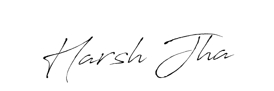 Make a beautiful signature design for name Harsh Jha. With this signature (Antro_Vectra) style, you can create a handwritten signature for free. Harsh Jha signature style 6 images and pictures png