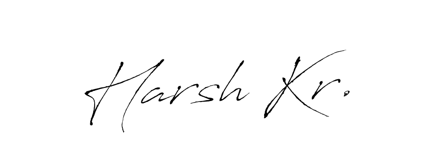 The best way (Antro_Vectra) to make a short signature is to pick only two or three words in your name. The name Harsh Kr. include a total of six letters. For converting this name. Harsh Kr. signature style 6 images and pictures png