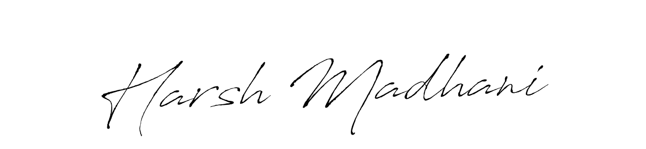 Similarly Antro_Vectra is the best handwritten signature design. Signature creator online .You can use it as an online autograph creator for name Harsh Madhani. Harsh Madhani signature style 6 images and pictures png