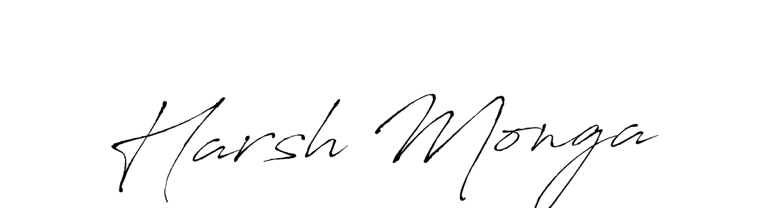 Design your own signature with our free online signature maker. With this signature software, you can create a handwritten (Antro_Vectra) signature for name Harsh Monga. Harsh Monga signature style 6 images and pictures png