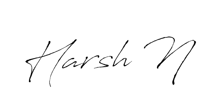 Make a beautiful signature design for name Harsh N. With this signature (Antro_Vectra) style, you can create a handwritten signature for free. Harsh N signature style 6 images and pictures png