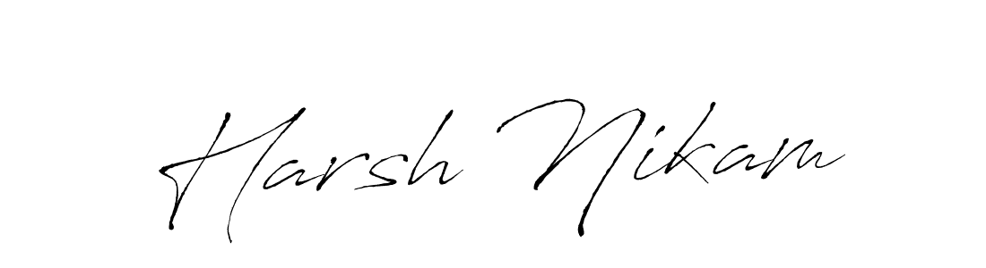 The best way (Antro_Vectra) to make a short signature is to pick only two or three words in your name. The name Harsh Nikam include a total of six letters. For converting this name. Harsh Nikam signature style 6 images and pictures png