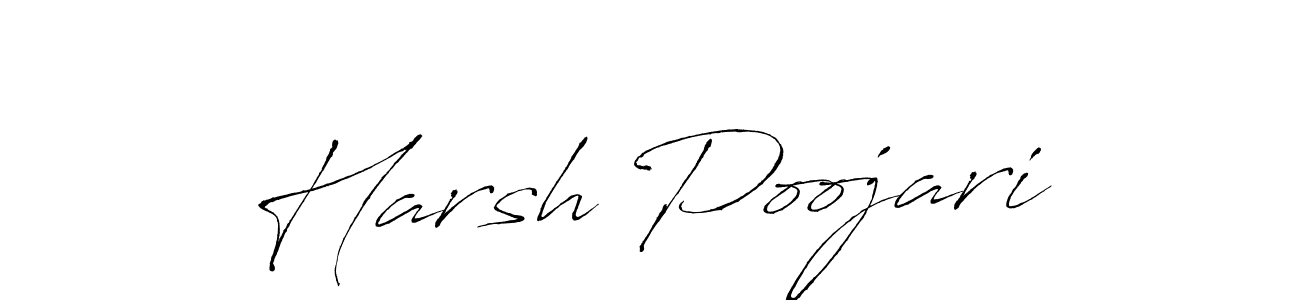 Harsh Poojari stylish signature style. Best Handwritten Sign (Antro_Vectra) for my name. Handwritten Signature Collection Ideas for my name Harsh Poojari. Harsh Poojari signature style 6 images and pictures png