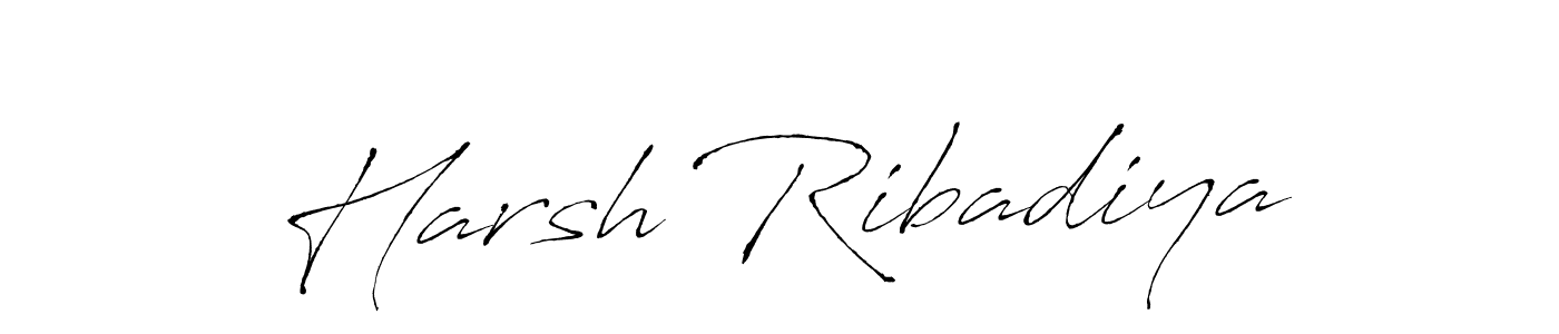 Antro_Vectra is a professional signature style that is perfect for those who want to add a touch of class to their signature. It is also a great choice for those who want to make their signature more unique. Get Harsh Ribadiya name to fancy signature for free. Harsh Ribadiya signature style 6 images and pictures png