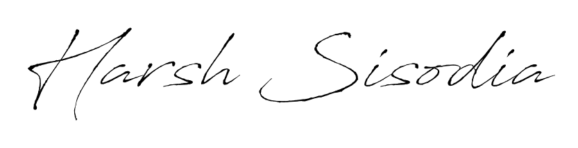 Looking for an artistic signature for Harsh Sisodia? The Antro_Vectra calligraphy style gives a sophisticated flow suitable for business cards and emails. Harsh Sisodia signature style 6 images and pictures png