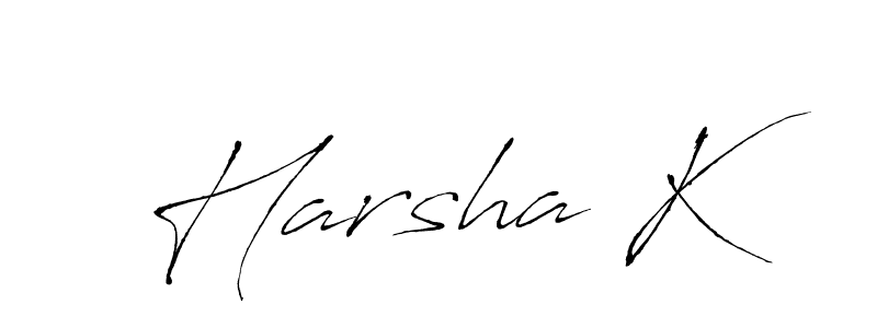 How to make Harsha K name signature. Use Antro_Vectra style for creating short signs online. This is the latest handwritten sign. Harsha K signature style 6 images and pictures png