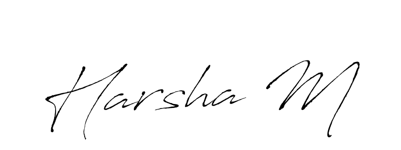 Make a beautiful signature design for name Harsha M. With this signature (Antro_Vectra) style, you can create a handwritten signature for free. Harsha M signature style 6 images and pictures png