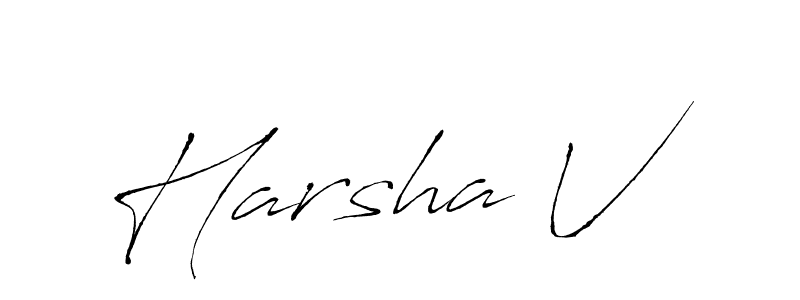 How to make Harsha V signature? Antro_Vectra is a professional autograph style. Create handwritten signature for Harsha V name. Harsha V signature style 6 images and pictures png